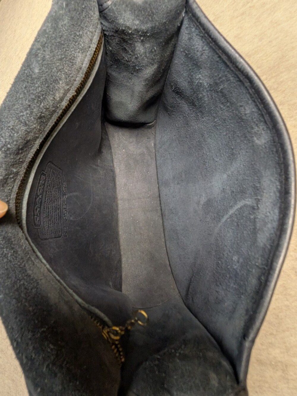Vintage COACH Stunning Slate Gray Leather Stewardess Messanger Bag Purse Brass - Picture 13 of 14